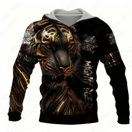 Men's Novelty Hoodies Animal Print Graphic Pullover Sweatshirts 1