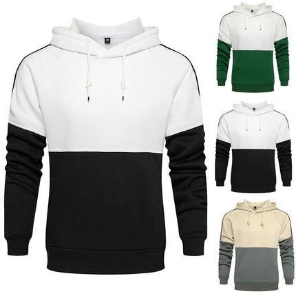 Men's Hoodies Color Block Pullover Outdoors Casual Sweatshirt