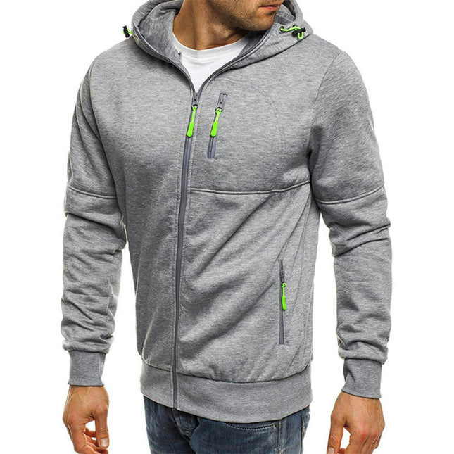 Men's Hoodies Jackets Long Sleeve Full Zip Up Slim Fit Sweatshirt