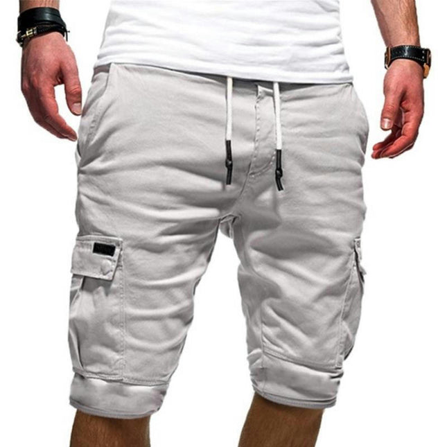 Men's Casual Cotton Loose Fit Lightweight Multi-Pockets Cargo Shorts