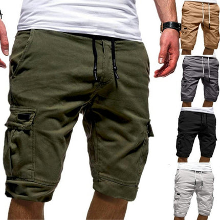 Men's Casual Cotton Loose Fit Lightweight Multi-Pockets Cargo Shorts