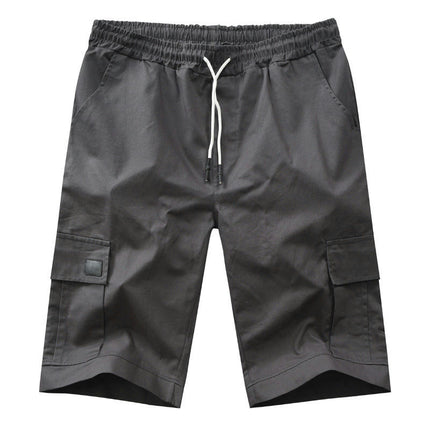 Men's Casual Cotton Loose Fit Lightweight Multi-Pockets Cargo Shorts