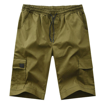 Men's Casual Cotton Loose Fit Lightweight Multi-Pockets Cargo Shorts