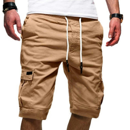 Men's Casual Cotton Loose Fit Lightweight Multi-Pockets Cargo Shorts