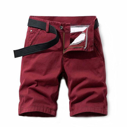 Men's Shorts Casual Cotton Cargo Summer Beach Shorts for Men(No Belt)