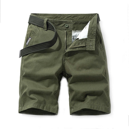 Men's Shorts Casual Cotton Cargo Summer Beach Shorts for Men(No Belt)