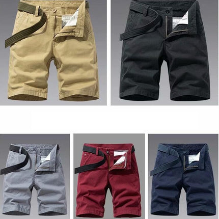 Men's Shorts Casual Cotton Cargo Summer Beach Shorts for Men(No Belt)