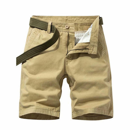 Men's Shorts Casual Cotton Cargo Summer Beach Shorts for Men(No Belt)