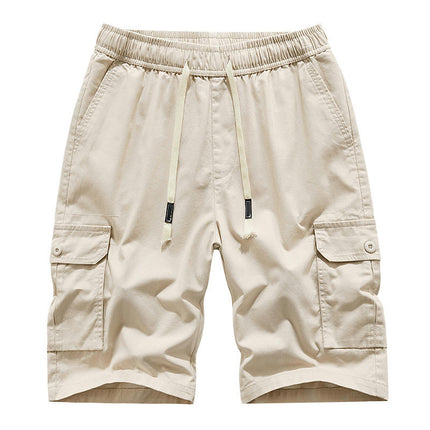 Men's Casual Cargo Shorts Cotton Drawstring Short with Pockets