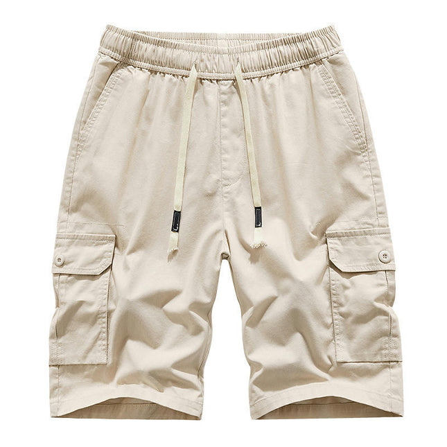 Men's Casual Cargo Shorts Cotton Drawstring Short with Pockets