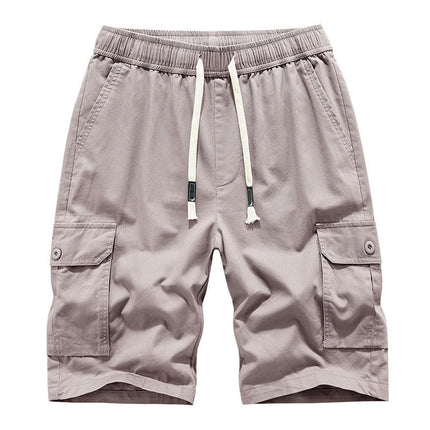 Men's Casual Cargo Shorts Cotton Drawstring Short with Pockets