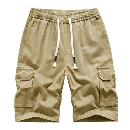 Men's Casual Cargo Shorts Cotton Drawstring Short with Pockets