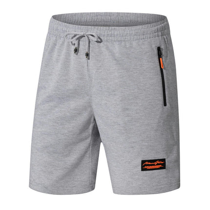 Men's Shorts Casual Drawstring Zipper Pockets Elastic Waist Shorts