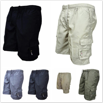 Men's Cargo Shorts Elastic Waistband Relaxed Fit Summer Casual Shorts