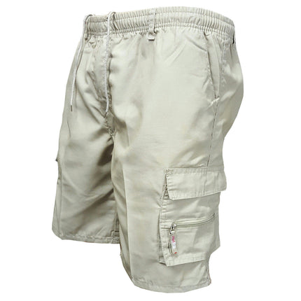 Men's Cargo Shorts Elastic Waistband Relaxed Fit Summer Casual Shorts