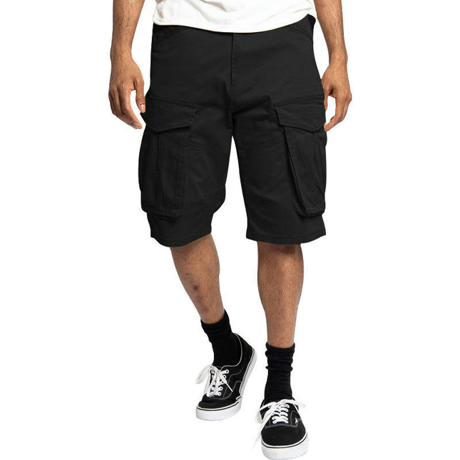 Men's Shorts Casual Cargo Drawstring Elastic Waist Summer Beach Shorts