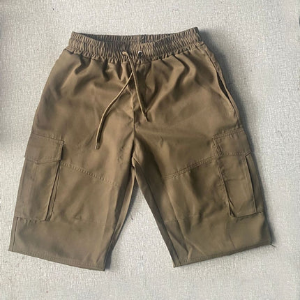 Men's Shorts Casual Cargo Drawstring Elastic Waist Summer Beach Shorts