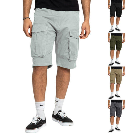 Men's Shorts Casual Cargo Drawstring Elastic Waist Summer Beach Shorts