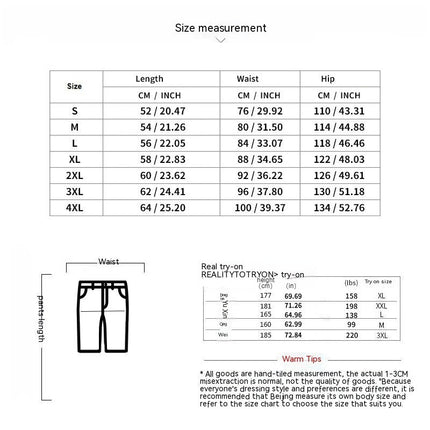 Men's Shorts Casual Cargo Drawstring Elastic Waist Summer Beach Shorts