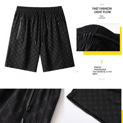 Men's Shorts Casual Fit Drawstring Summer Beach Shorts with Elastic Waist and Pockets