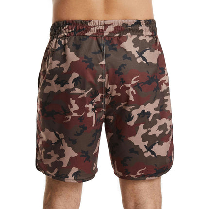 Mens Shorts Casual Elastic Waist Summer Beach Shorts with Pockets