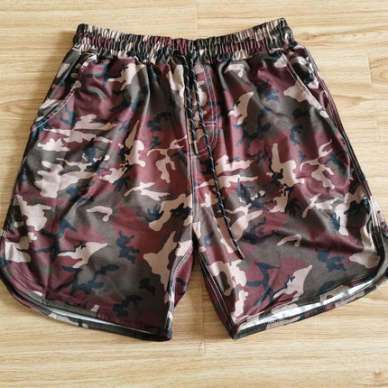 Mens Shorts Casual Elastic Waist Summer Beach Shorts with Pockets