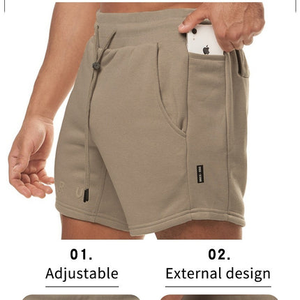 Men's Athletic Gym Shorts with Pockets Fit Running Outdoor Breathable Drawstring Shorts