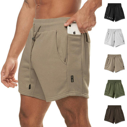 Men's Athletic Gym Shorts with Pockets Fit Running Outdoor Breathable Drawstring Shorts