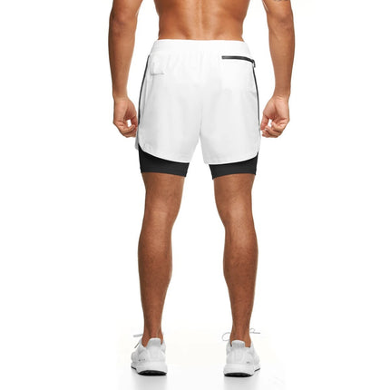 Men's Running Athletic 2 in 1 Shorts Breathable Gym Short for Men with Pocket