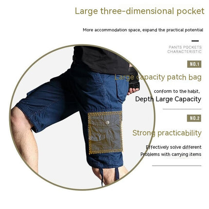 Mens Cargo Shorts Cotton Relaxed Fit Short with Multi Pockets