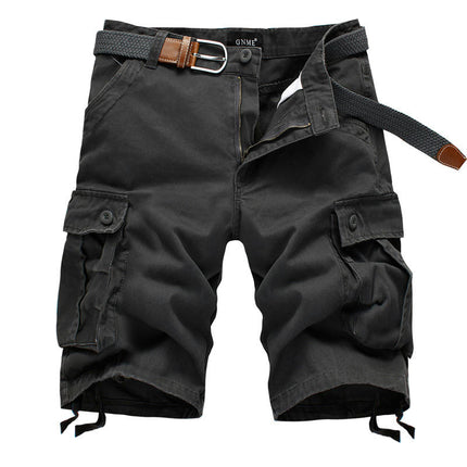 Men's Multi Pocket Cotton Cargo Shorts,Outdoor Shorts with Pockets(No Belt)