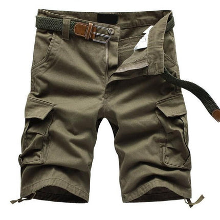 Men's Multi Pocket Cotton Cargo Shorts,Outdoor Shorts with Pockets(No Belt)