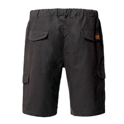 Men's Cargo Shorts Elastic Waist Drawstring Cotton Outdoor Lightweight Multi-Pocket Short