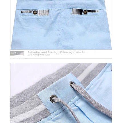 Men's Shorts Casual Drawstring Summer Beach Shorts with Elastic Waist and Pockets