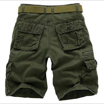 Men's Lightweight Multi Pocket Casual Outdoor Cargo Shorts with Zipper Pockets No Belt