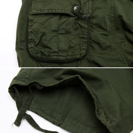 Men's Cargo Shorts Relaxed Fit Outdoor Multi-Pocket Cotton Shorts with No Belt