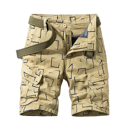 Men's Lightweight Multi Pocket Cotton Cargo Shorts,Outdoor Casual Shorts(No Belt)