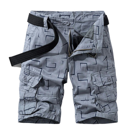 Men's Lightweight Multi Pocket Cotton Cargo Shorts,Outdoor Casual Shorts(No Belt)