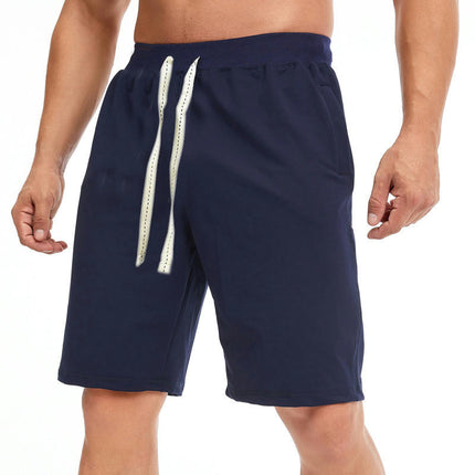 Men's Shorts Casual Drawstring Elastic Waist Beach Shorts with Pockets