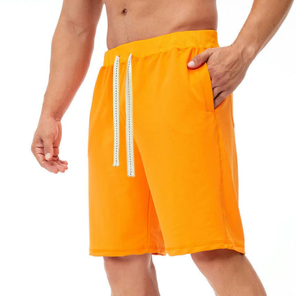 Men's Shorts Casual Drawstring Elastic Waist Beach Shorts with Pockets