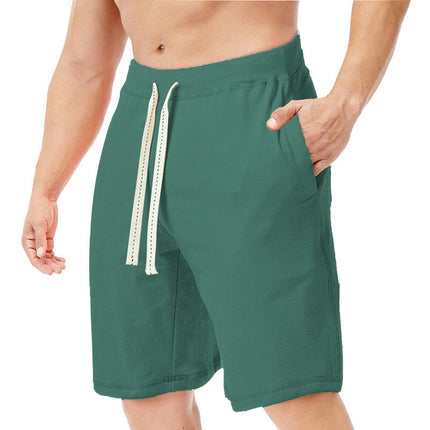 Men's Shorts Casual Drawstring Elastic Waist Beach Shorts with Pockets