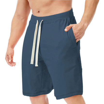 Men's Shorts Casual Drawstring Elastic Waist Beach Shorts with Pockets