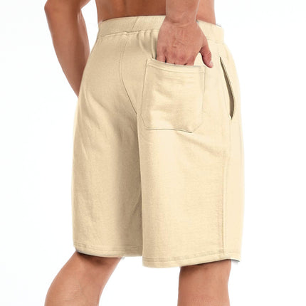 Men's Shorts Casual Drawstring Elastic Waist Beach Shorts with Pockets