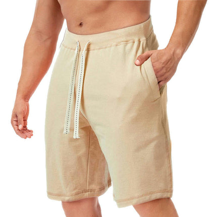 Men's Shorts Casual Drawstring Elastic Waist Beach Shorts with Pockets