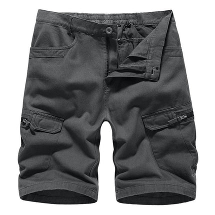 Men's Cargo Shorts Casual Cotton Multi-Pockets Elastic Waist Camo Shorts