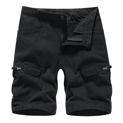 Men's Cargo Shorts Casual Cotton Multi-Pockets Elastic Waist Camo Shorts