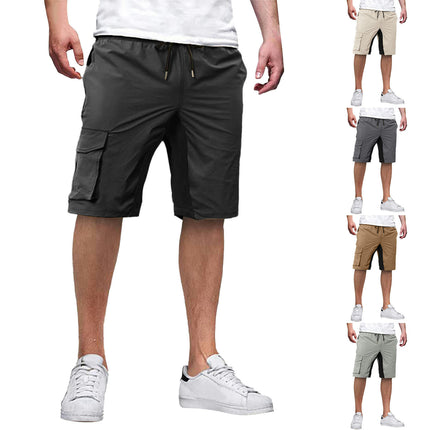 Men's Shorts Casual Classic Fit Drawstring Summer Beach Shorts with Elastic Waist and Pockets