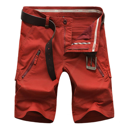 Men's Cotton Casual Multi Pocket Outdoor Cargo Shorts(No Belt)