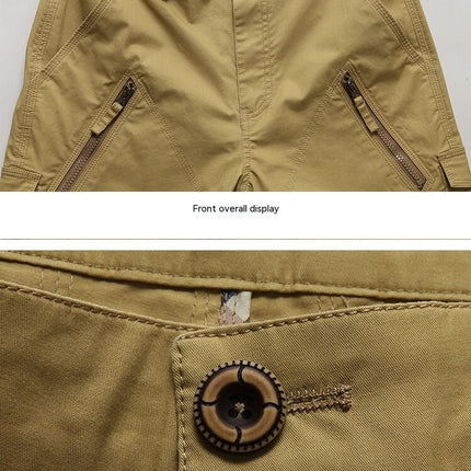 Men's Cotton Casual Multi Pocket Outdoor Cargo Shorts(No Belt)