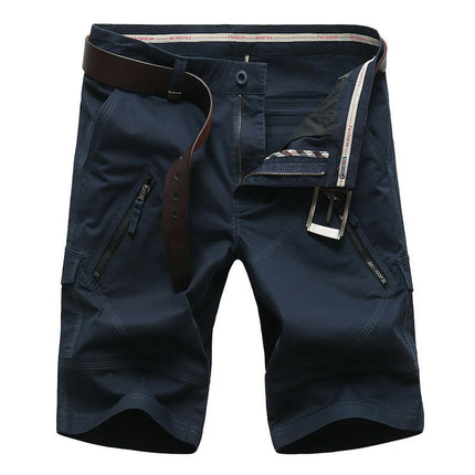 Men's Cotton Casual Multi Pocket Outdoor Cargo Shorts(No Belt)